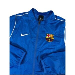 Nike BV6895-463 FC Barcelona Royal Blue Full Zip Windbreaker Jacket Youth Sz XL